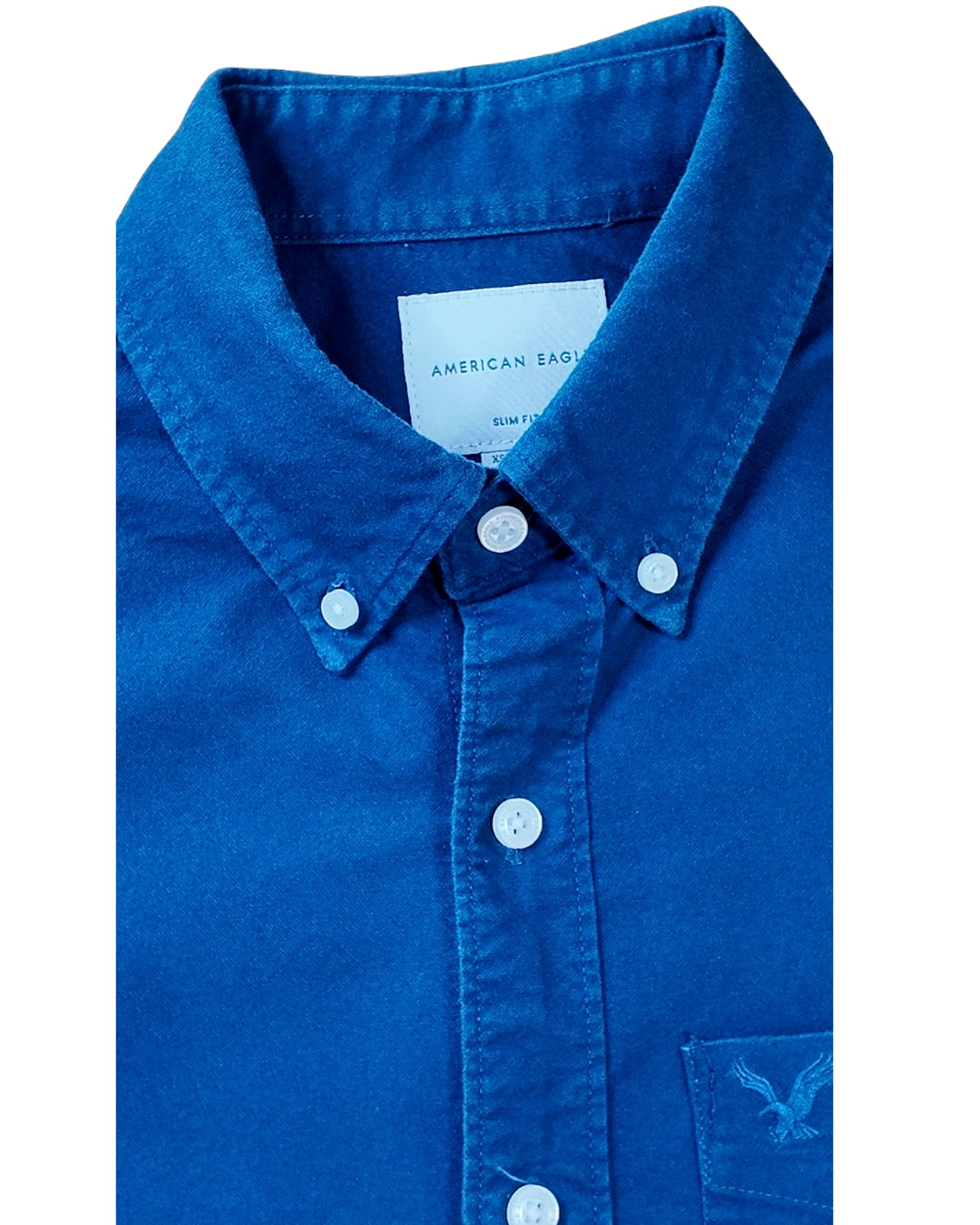 CAMISA MANGA LARGA AZUL AMERICAN EAGLE
