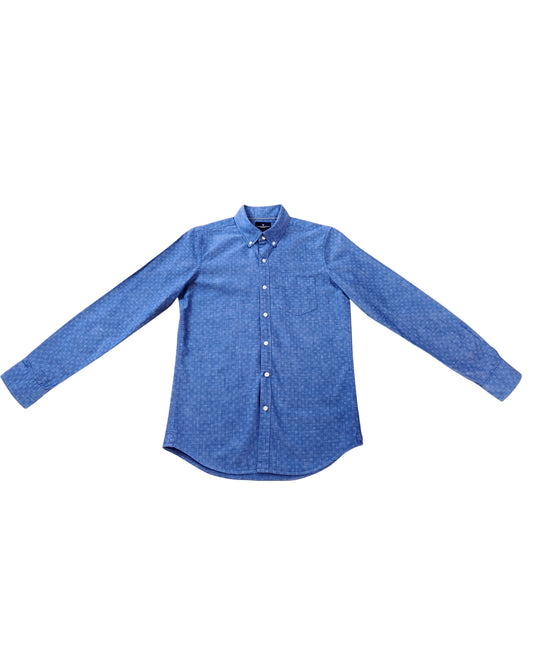 CAMISA AZUL CON PUNTOS MANGA LARGA AMERICAN EAGLE