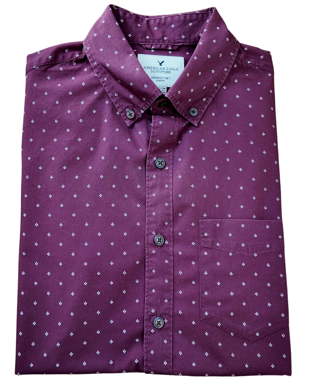 CAMISA TINTO CON PUNTOS MANGA LARGA AMERICAN EAGLE