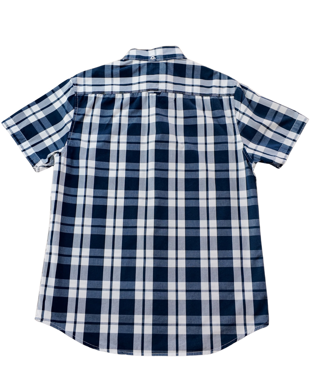 CAMISA MANGA CORTA CUADROS AZUL
